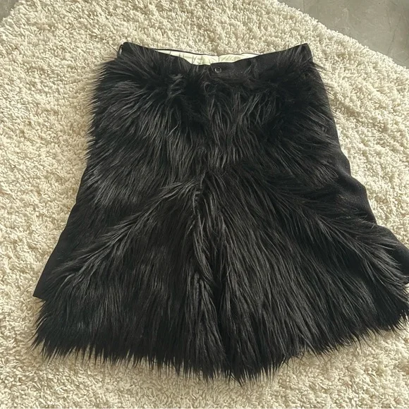 Comme des Garçons Homme Plus Black AW23 Faux-Fur & Tweed Shorts Designer - Picture 3 of 13